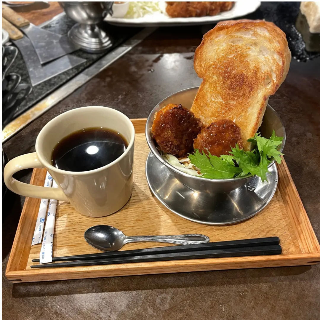 EJ牧場 朝メニュー ミンチカツとパン